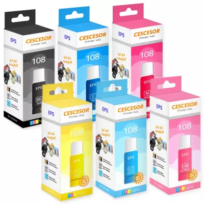 Epson 108 Mürekkep 70ml CESCESOR (6 RENK TAKIM SET)