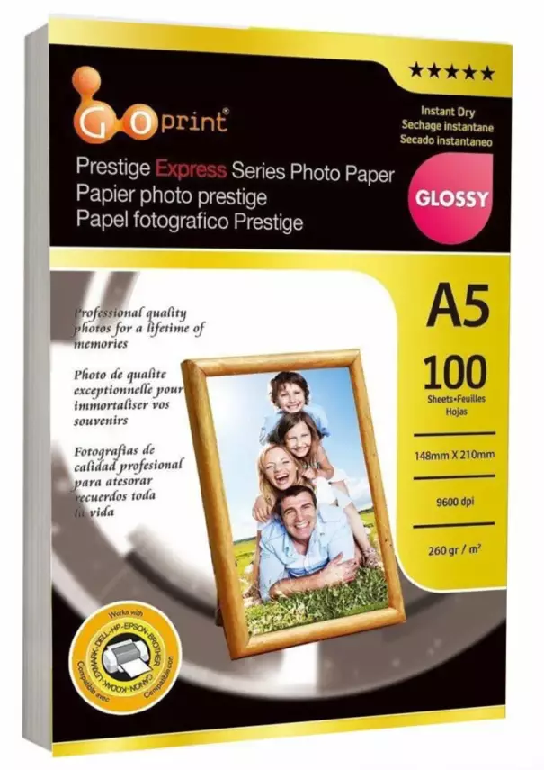 GOPRİNT PRESTIGE SERİSİ PARLAK A5 FOTOĞRAF KAĞIDI 260gr 100 Yaprak - 1