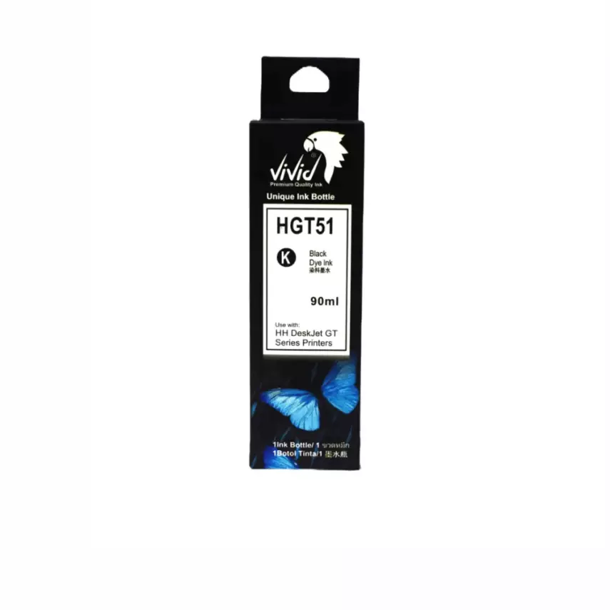 HP GT51XL SİYAH MÜREKKEP - 90 ml- HP GT5820, HP GT5810, HP İnk Tank 415, HP İnk Tank 315, Smart tank 500, Smart tank 515 - 1