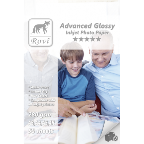 Rovi Advanced Glossy (Parlak) A3 Fotoğraf Kağıdı 280gr - 50 Yaprak - 1