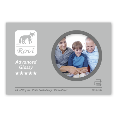 Rovi Advanced Glossy (Parlak) A4 Fotoğraf Kağıdı 280gr - 50yaprak